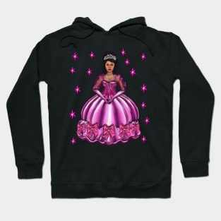 Princess -  Black Curly Afro Princess in purple with stars i  ! beautiful  light brown black girl with Afro hair, brown eyes and light brown skin. Hair love ! Hoodie